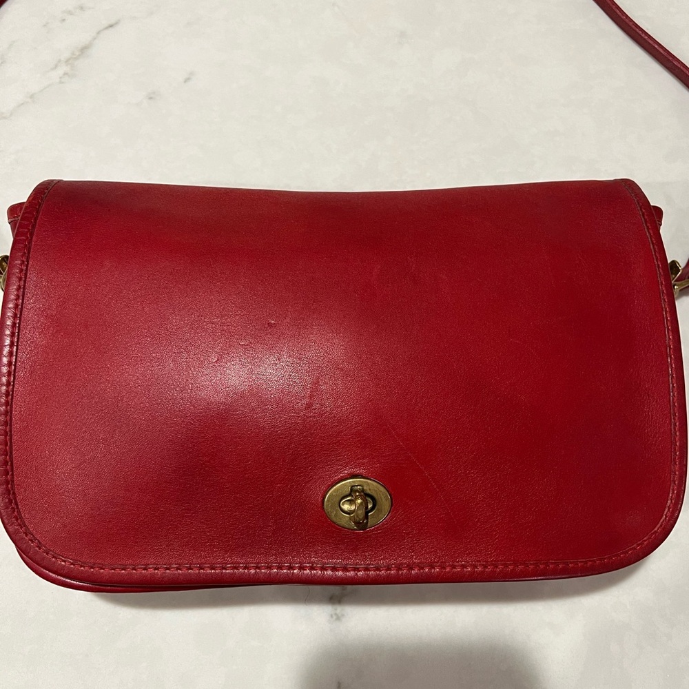 Vintage Coach Red Convertible Clutch #9365 - Picture 2 of 15